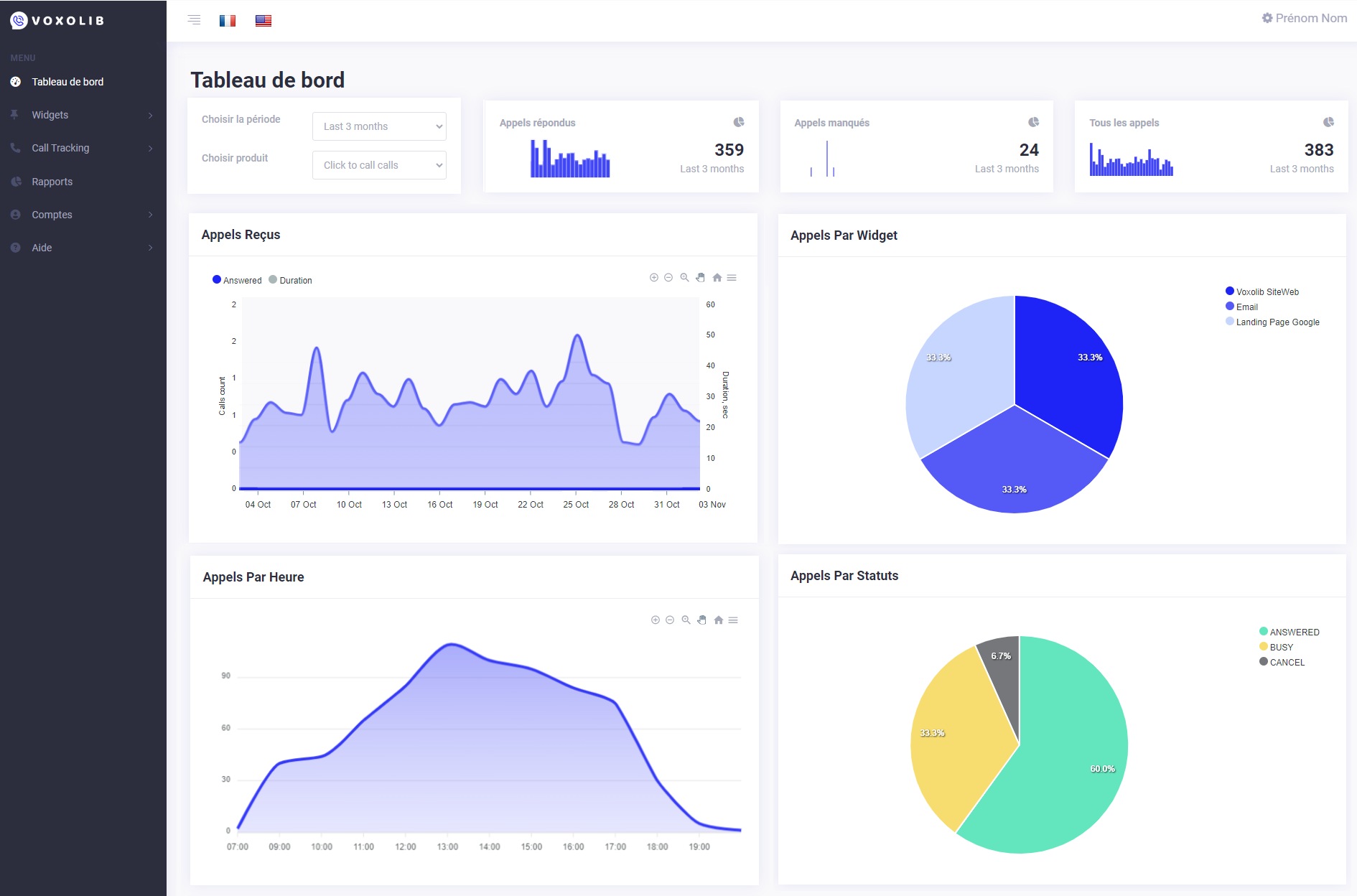screenshot of Web Callback